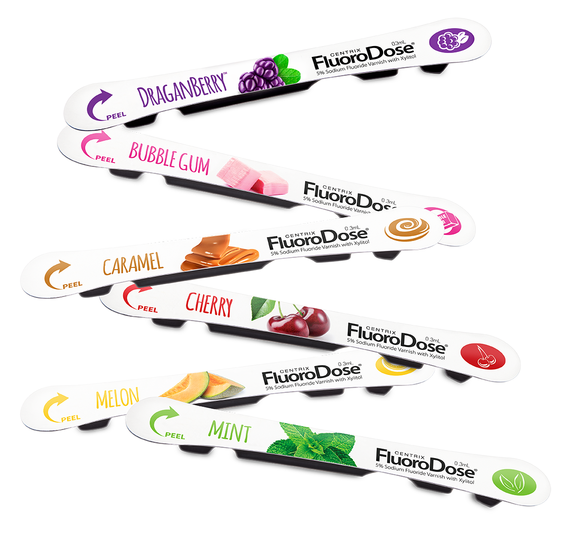 FluoroDose 6 flavor LolliTray units